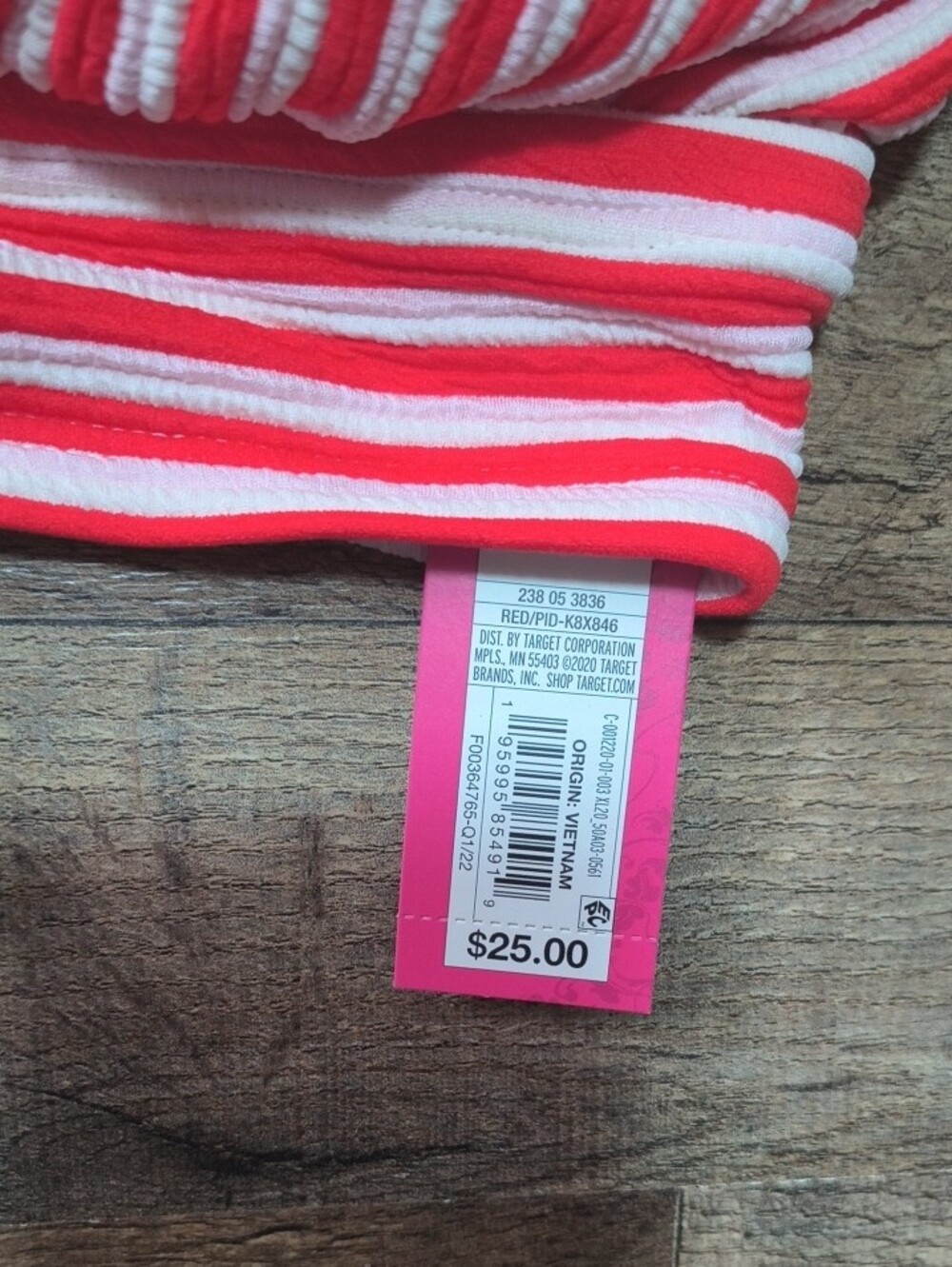 Target Pink and White Striped Swim Bralettes - Set of 5 - Picture 2 of 4